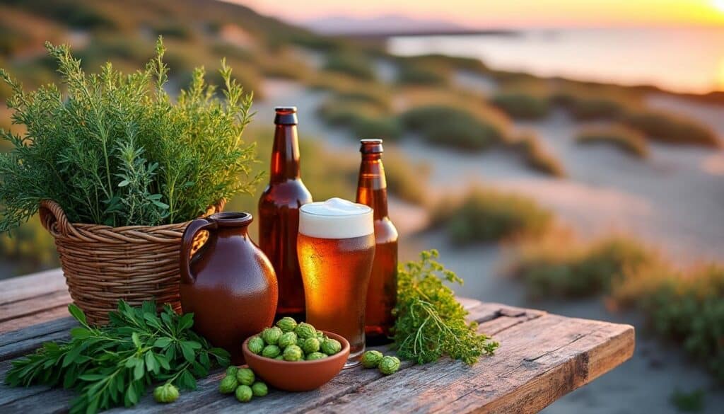 découvrez la bière artisanale de la presqu'île, brassée avec les herbes aromatiques uniques des dunes pour un goût authentique et naturel.