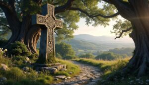 découvrez la croix de saint-michel, symbole emblématique qui marque l'entrée du chemin de pèlerinage médiéval, un lieu chargé d'histoire et de spiritualité.