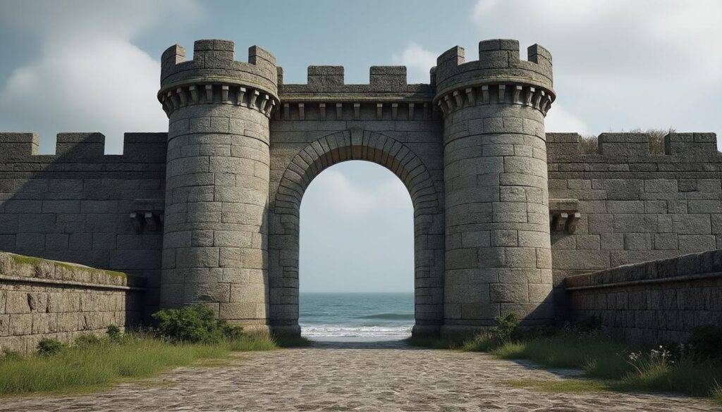 découvrez l'histoire de la porte du fort, élément clé des défenses militaires protégeant la presqu'île guérandaise, symbole du patrimoine local et de sa stratégie militaire.