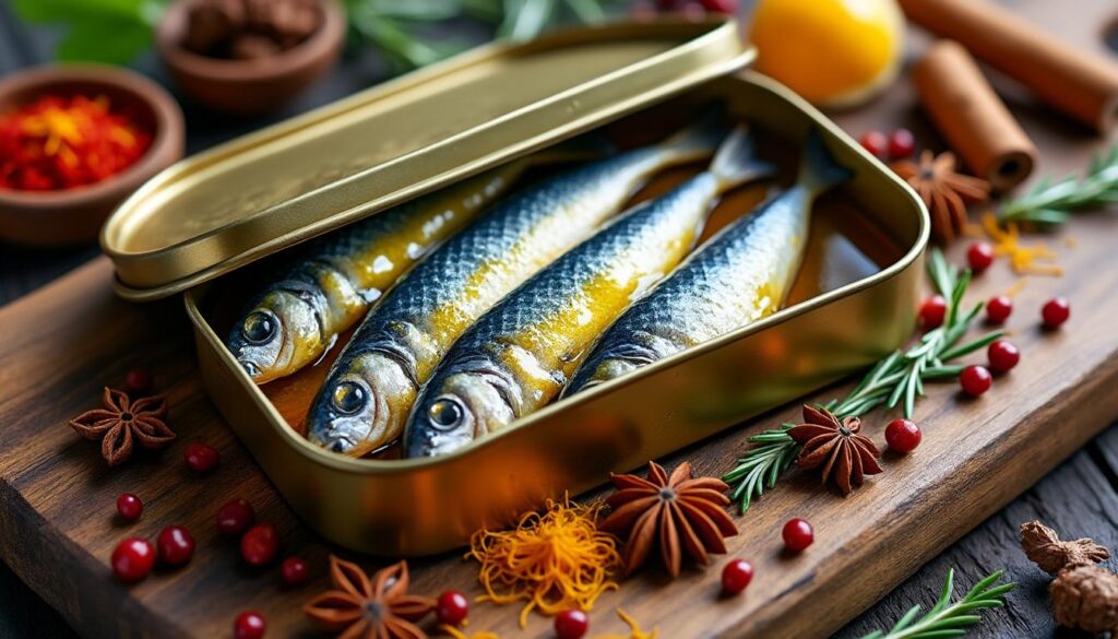 découvrez l'alliance unique des sardines millésimées et des épices récoltées sur la presqu'île, une expérience gustative authentique et raffinée.