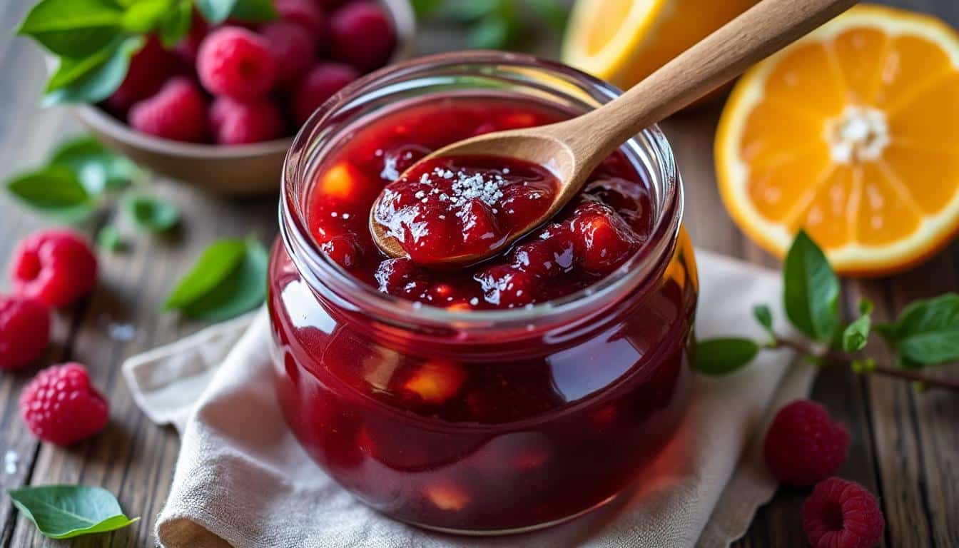découvrez la confiture maison revisitée avec une délicate touche de fleur de sel croquante, pour un équilibre parfait entre douceur et léger goût salé.