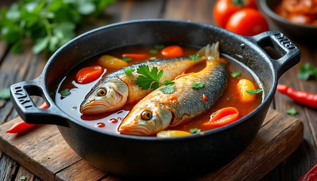 découvrez notre soupe de poissons artisanale préparée avec les espèces locales fraîches directement de la criée, pour un goût authentique et savoureux.