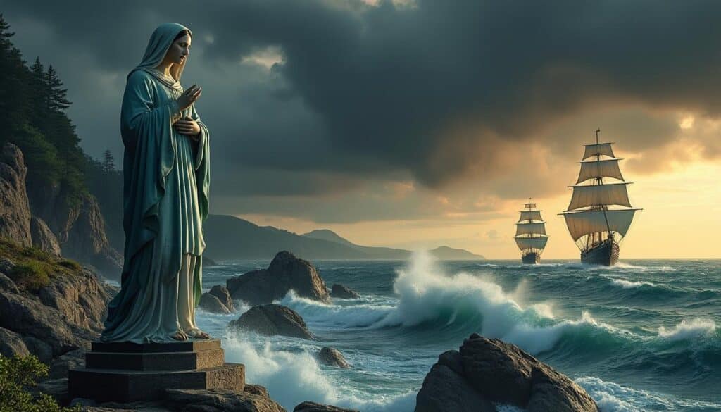 découvrez comment la statue de notre-dame-du-mûrier veille sur la sécurité des équipages en mer, symbole de protection et de foi pour les marins.