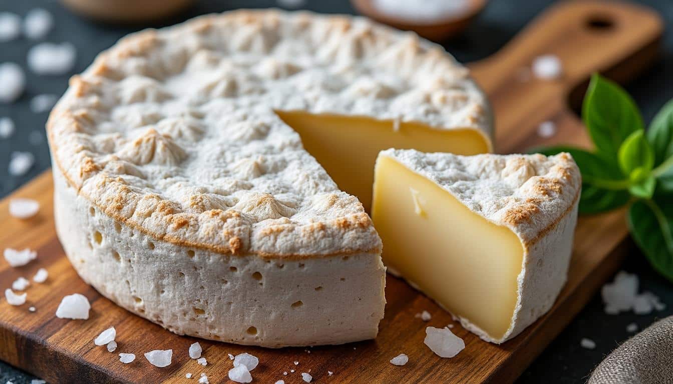 découvrez notre fromage de chèvre local affiné délicatement avec une croûte de sel marin, alliant saveurs authentiques et savoir-faire traditionnel pour un goût unique.