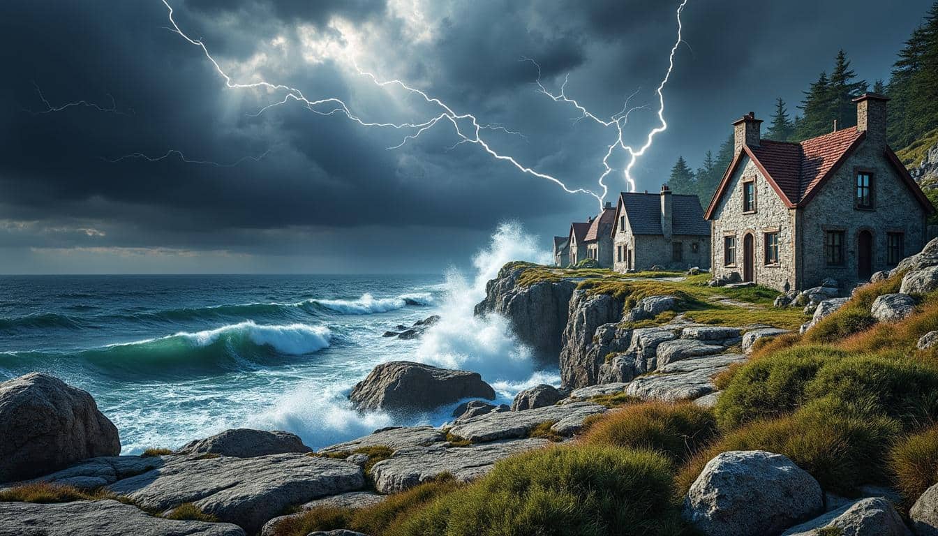 découvrez comment les fondations en granit assurent la solidité et la durabilité des maisons face aux vents puissants du grand large.