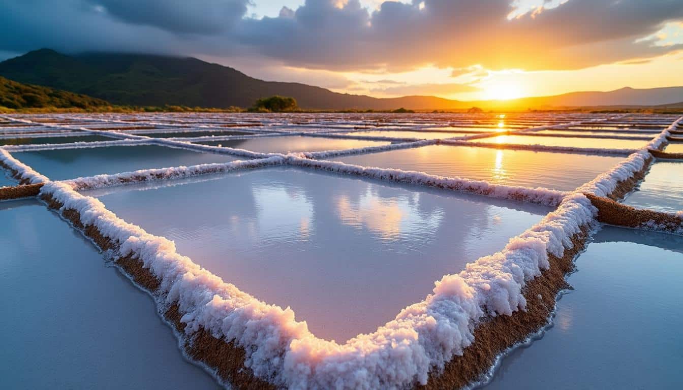 découvrez comment l'évaporation solaire permet de concentrer le chlorure de sodium dans les œillets, un procédé naturel essentiel à la production de sel.