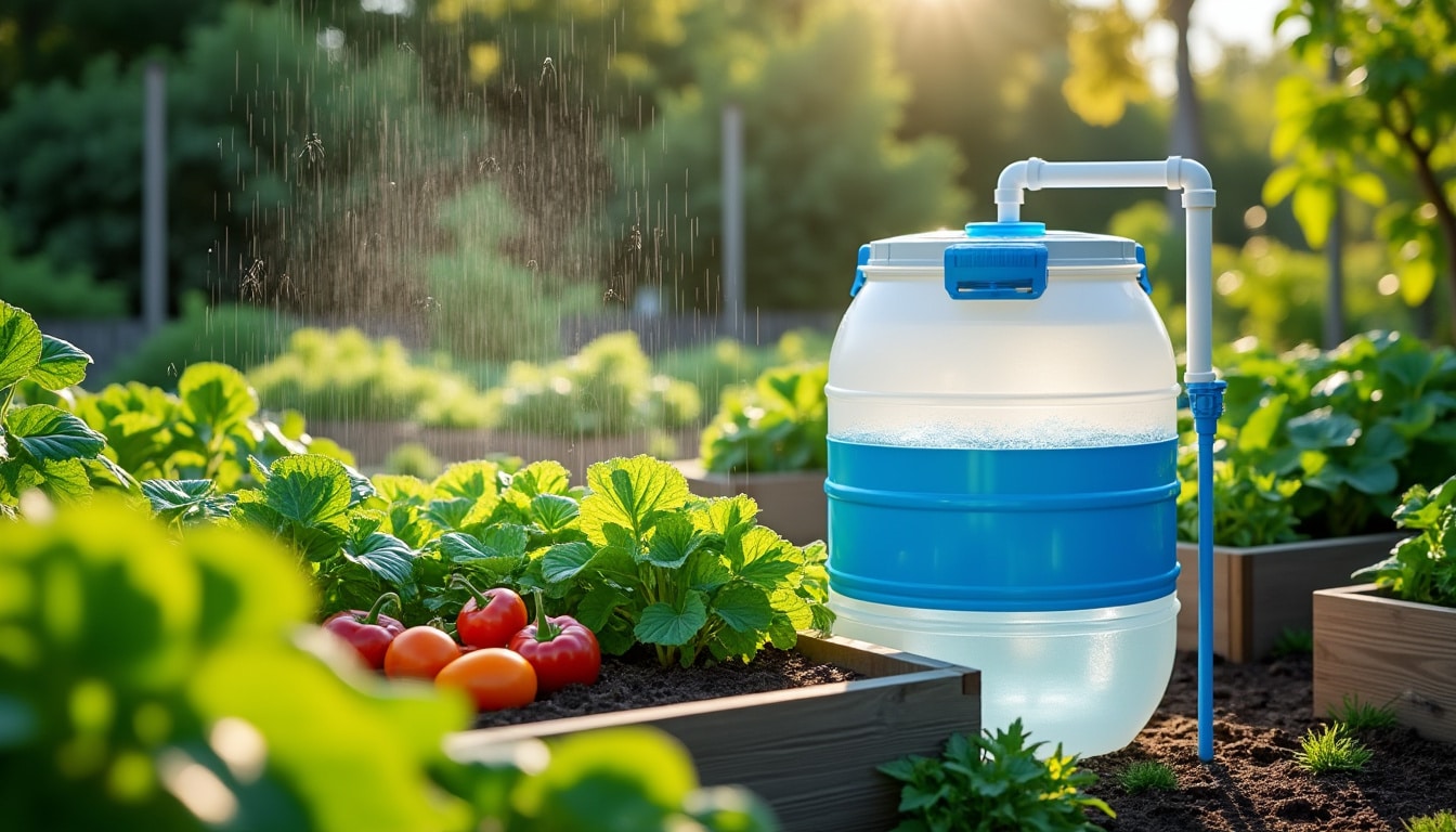découvrez comment un récupérateur d'eau de pluie peut alimenter efficacement l'arrosage automatique de votre potager, pour un jardin écologique et économique.