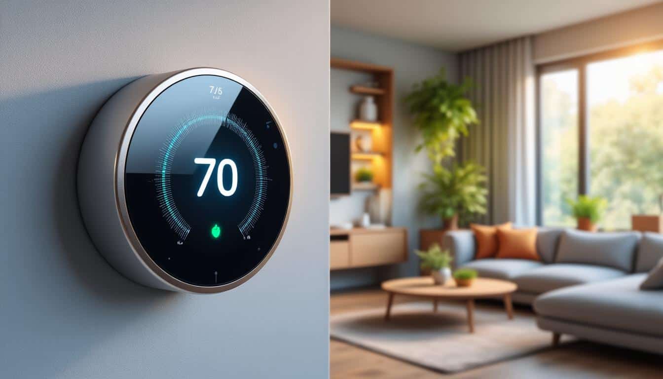 découvrez comment le thermostat intelligent optimise la consommation d'énergie de votre foyer connecté pour plus d'économie et de confort.