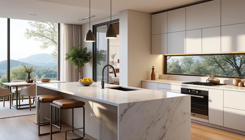 découvrez comment une cuisine en îlot optimise la circulation et crée un espace ouvert convivial dans votre maison.