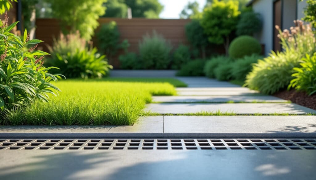 découvrez comment le béton drainant permet à l'eau de s'infiltrer naturellement dans le sol de votre jardin privé, favorisant un environnement durable et prévenant les risques d'inondation.