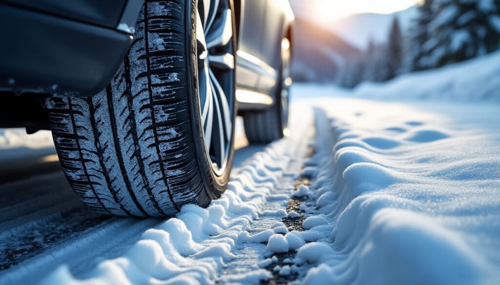 découvrez comment le pneu hiver améliore l'adhérence et la sécurité sur les routes enneigées, garantissant une conduite optimale en conditions hivernales.