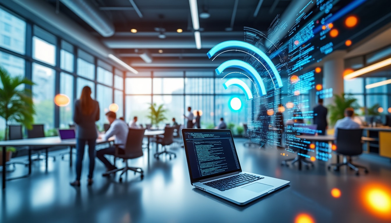 découvrez comment le wifi 6e améliore la connectivité en décongestionnant les réseaux sans fil dans les bureaux technologiques, assurant des performances optimales et une meilleure productivité.